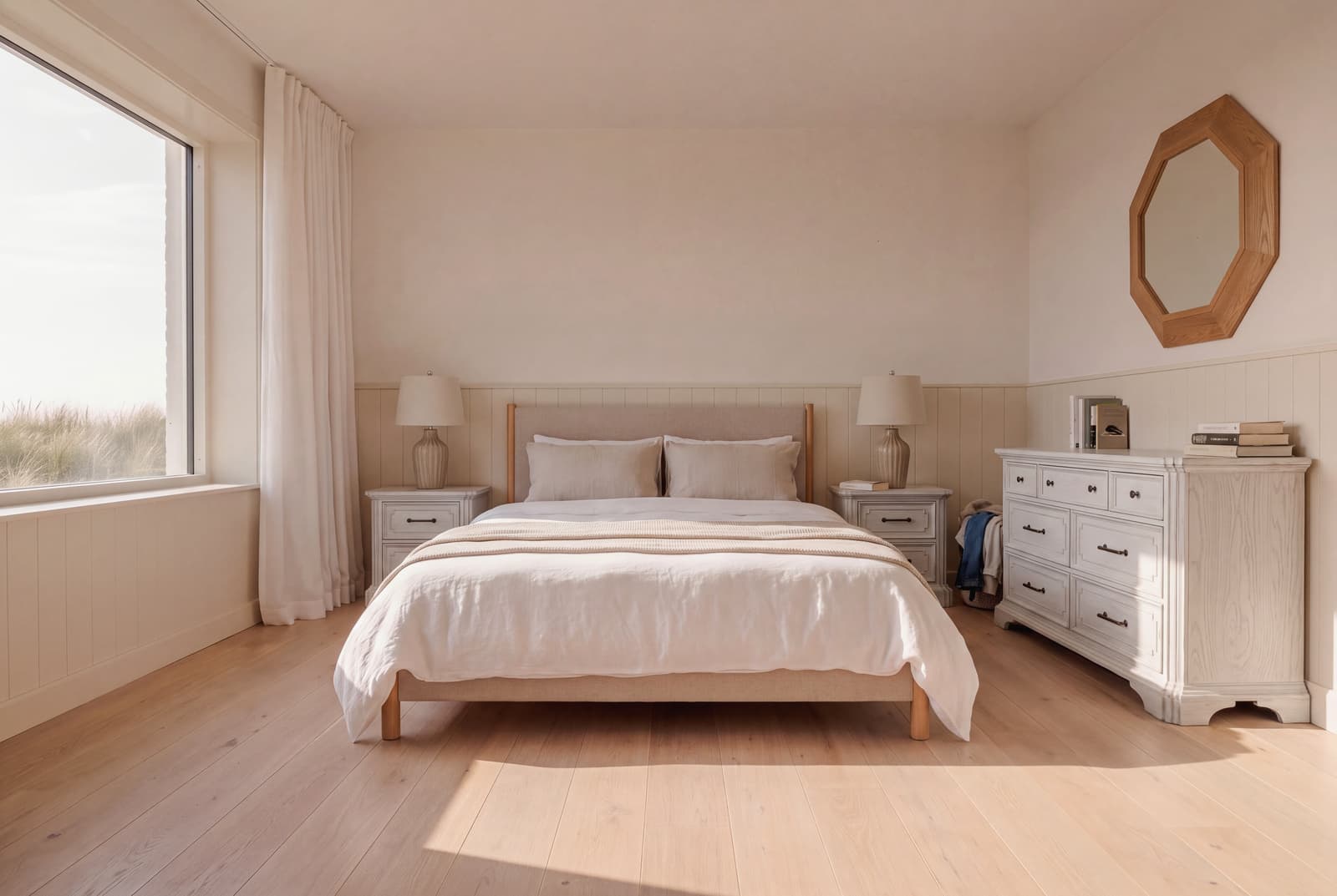 A quiet room relies on deliberate choices to build depth.