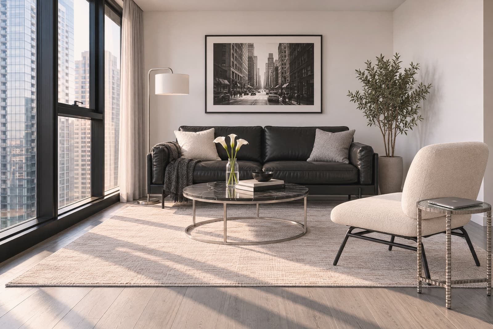 A Contemporary living room