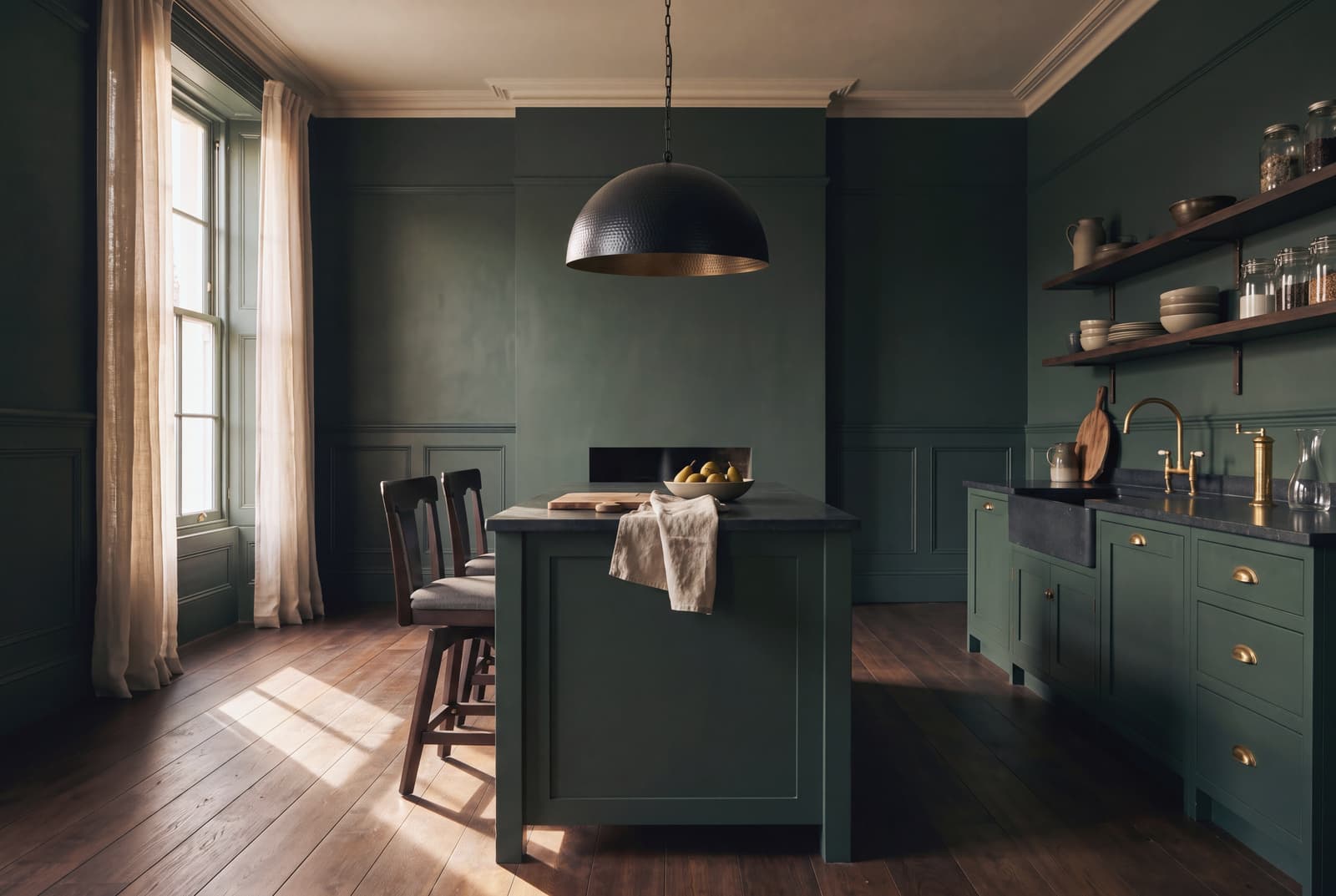 A Dark Academia kitchen