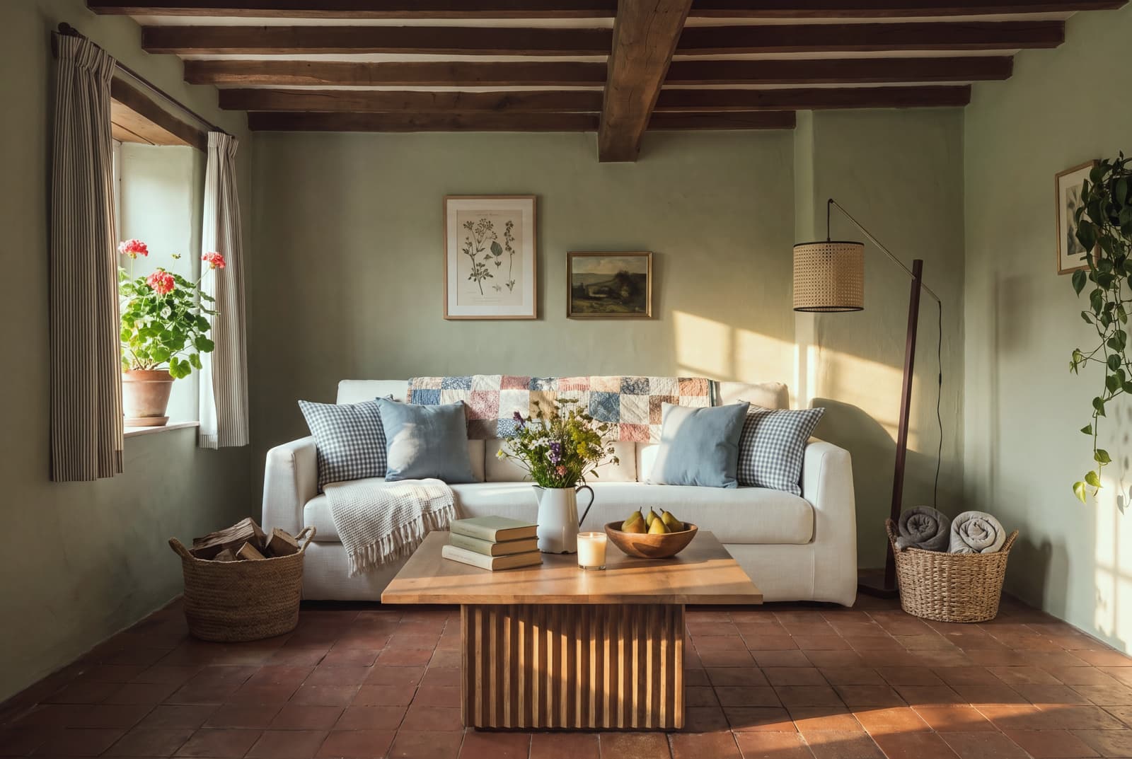 A farmhouse living room