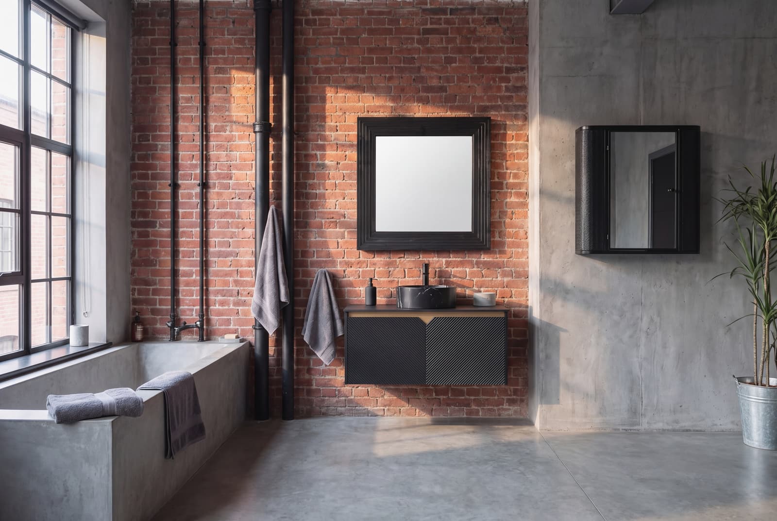A industrial bathroom