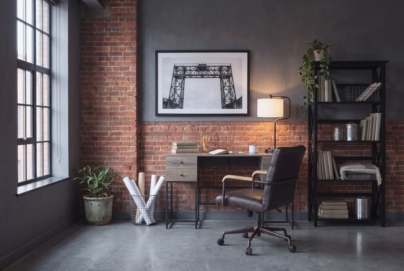 A industrial home office
