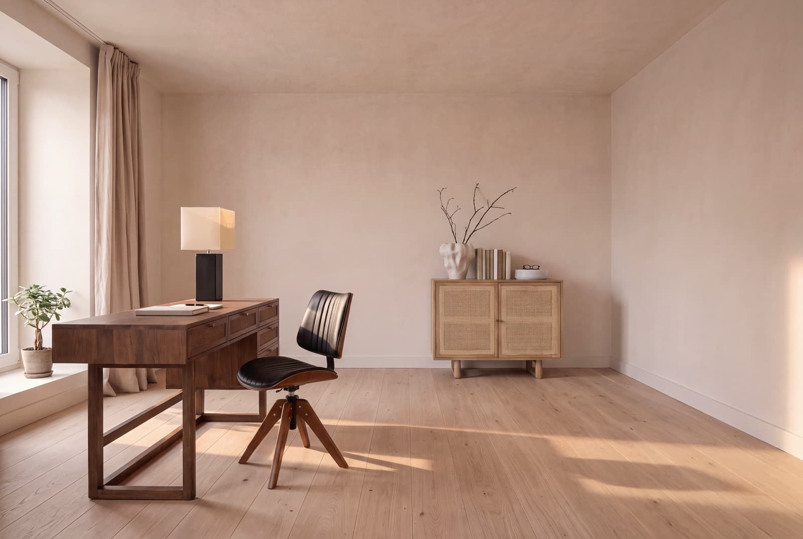 A japandi home office