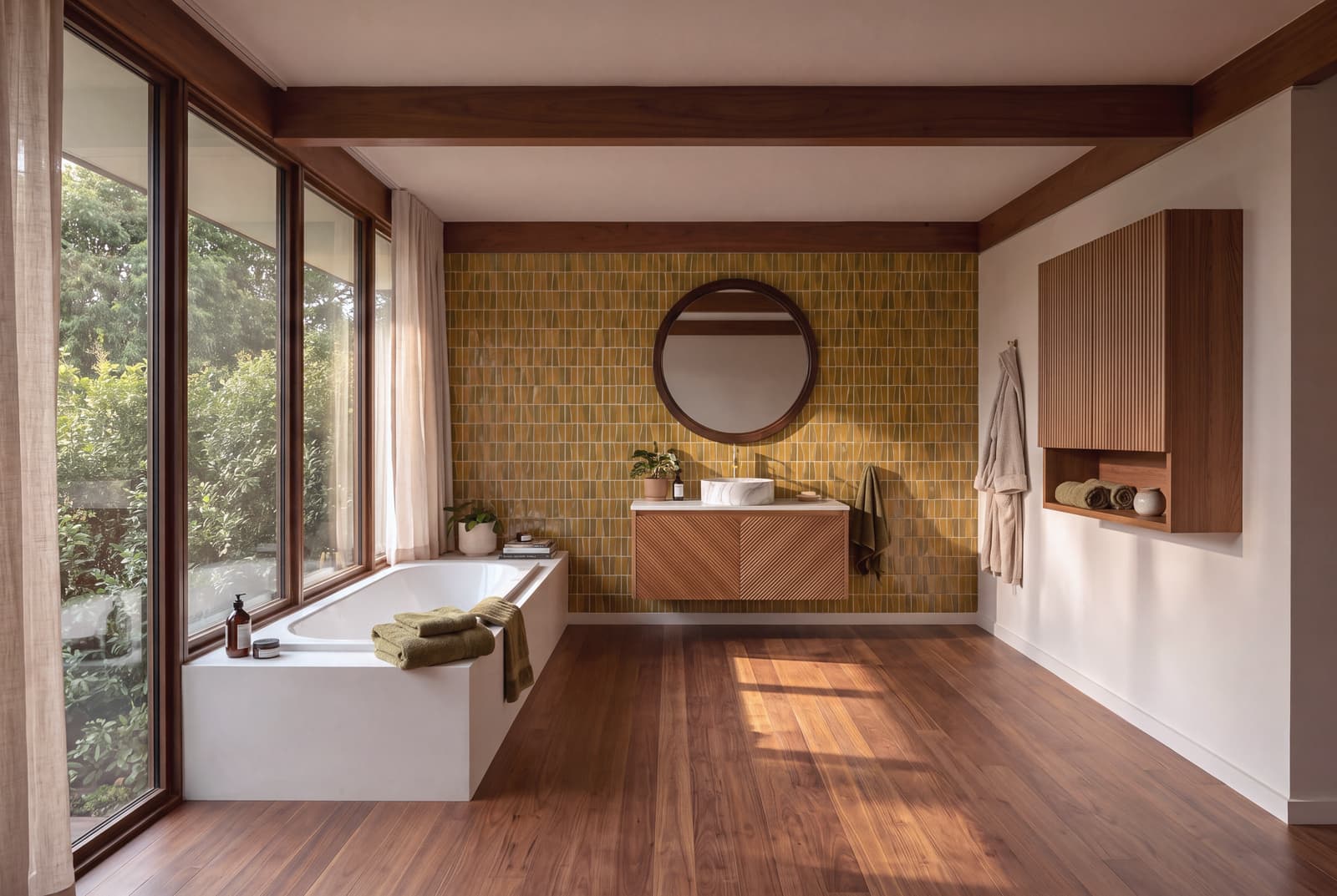 A Mid-Century Modern bathroom
