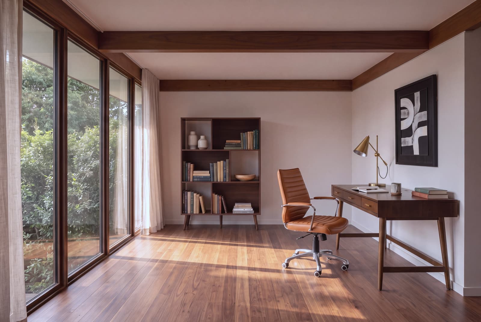 A home office succeeds when its components behave like furniture built for living.