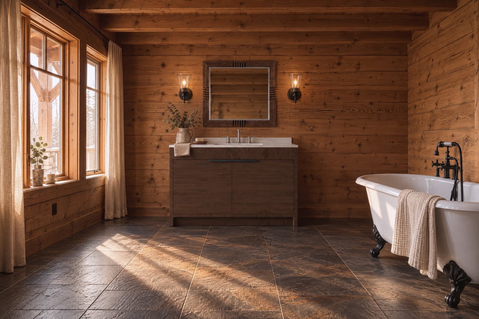 A Rustic bathroom