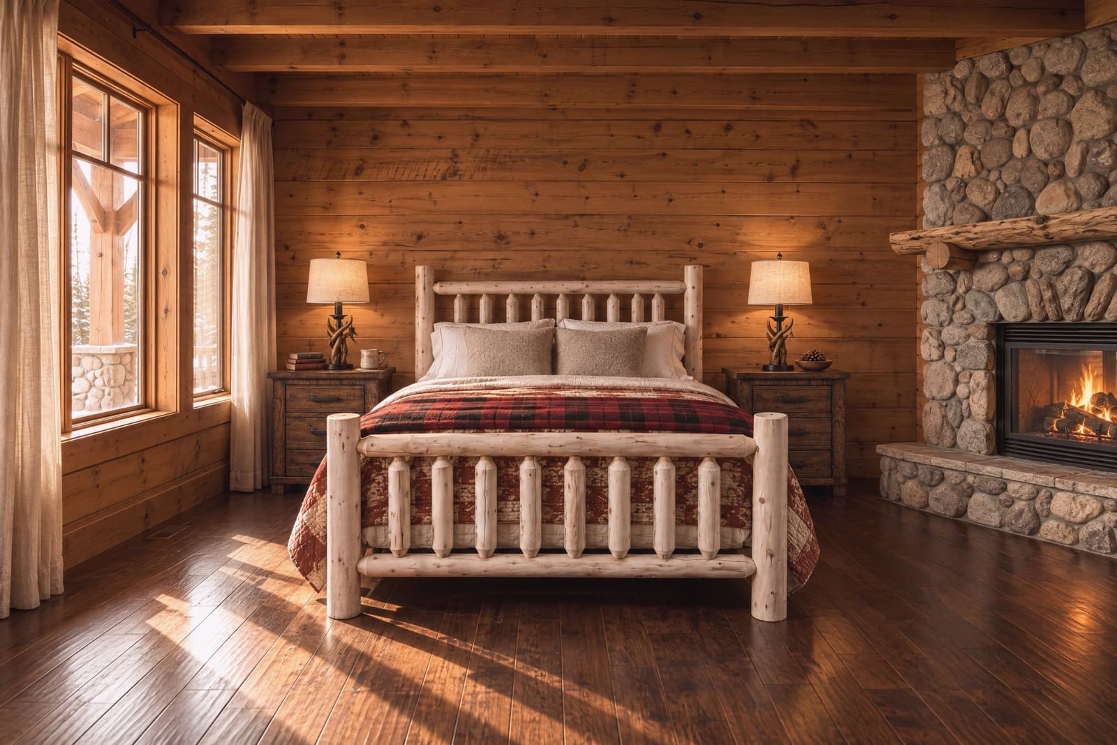 A Rustic bedroom