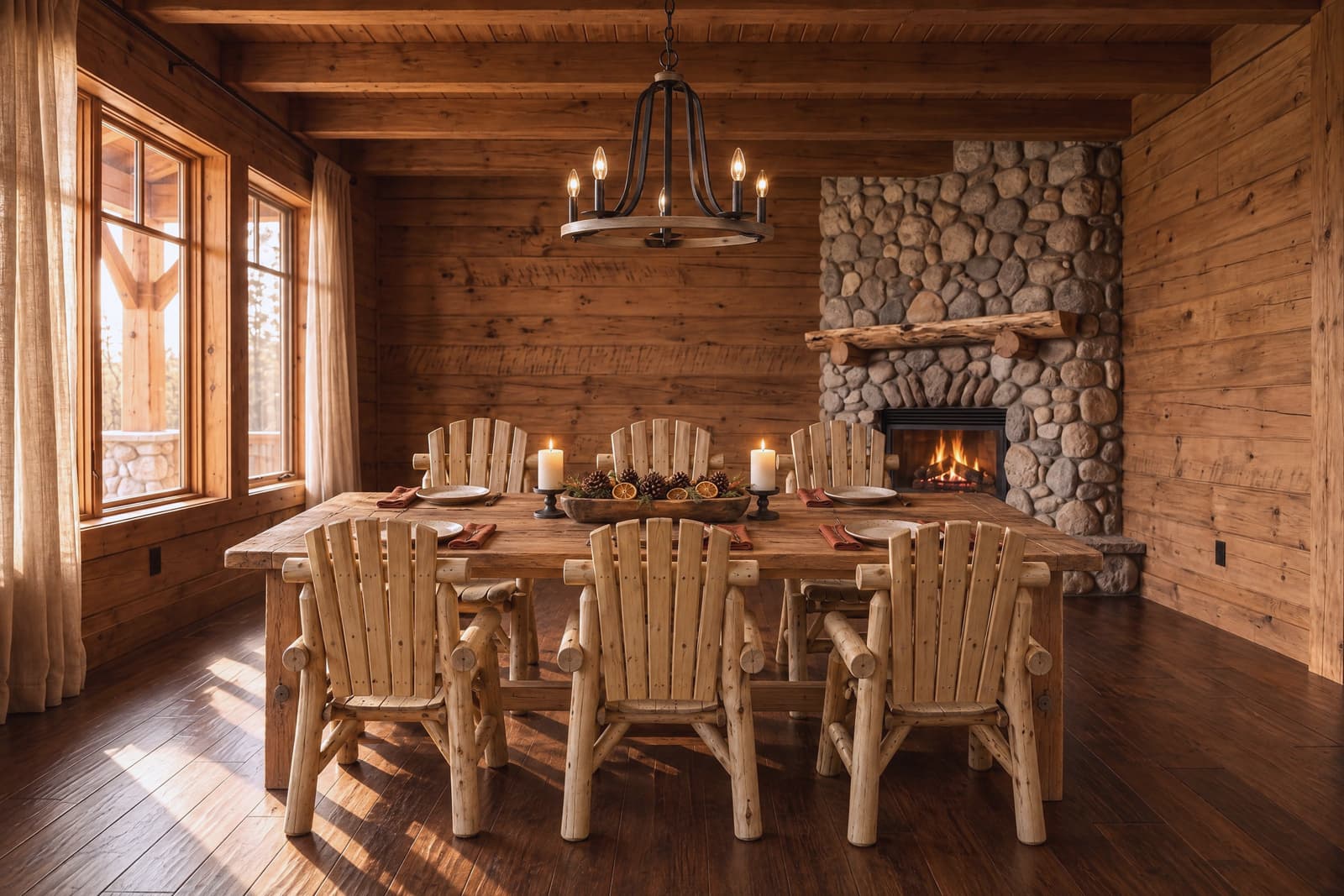 A Rustic dining room