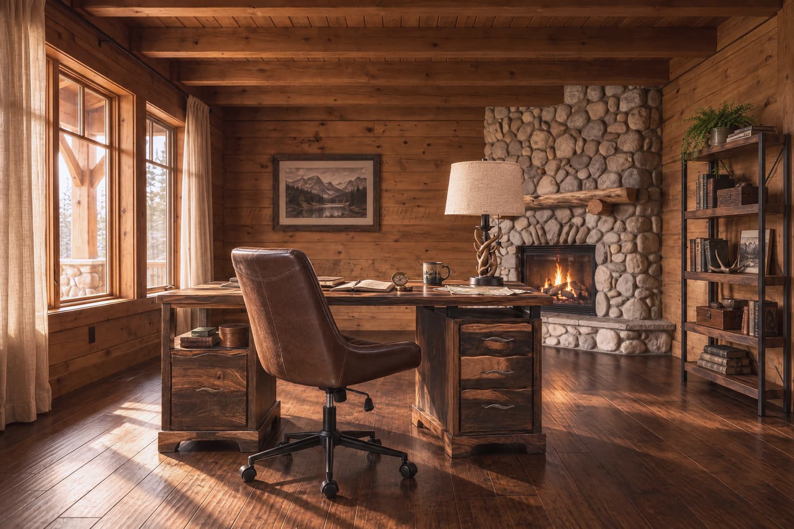 A Rustic home office