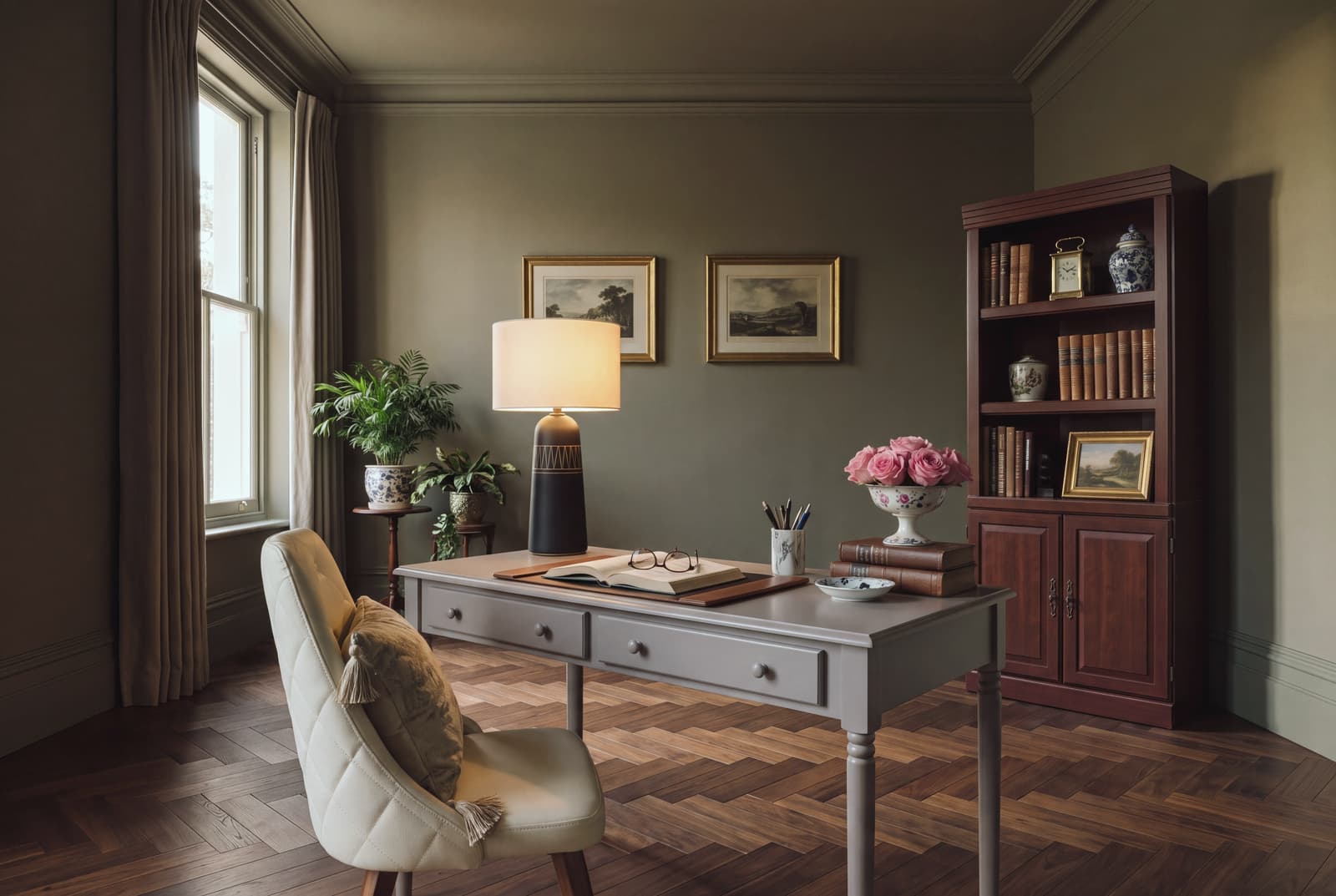 A traditional home office
