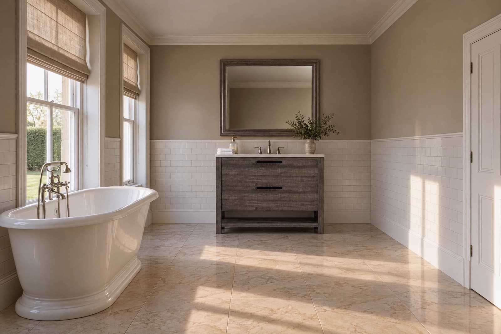 A Transitional bathroom