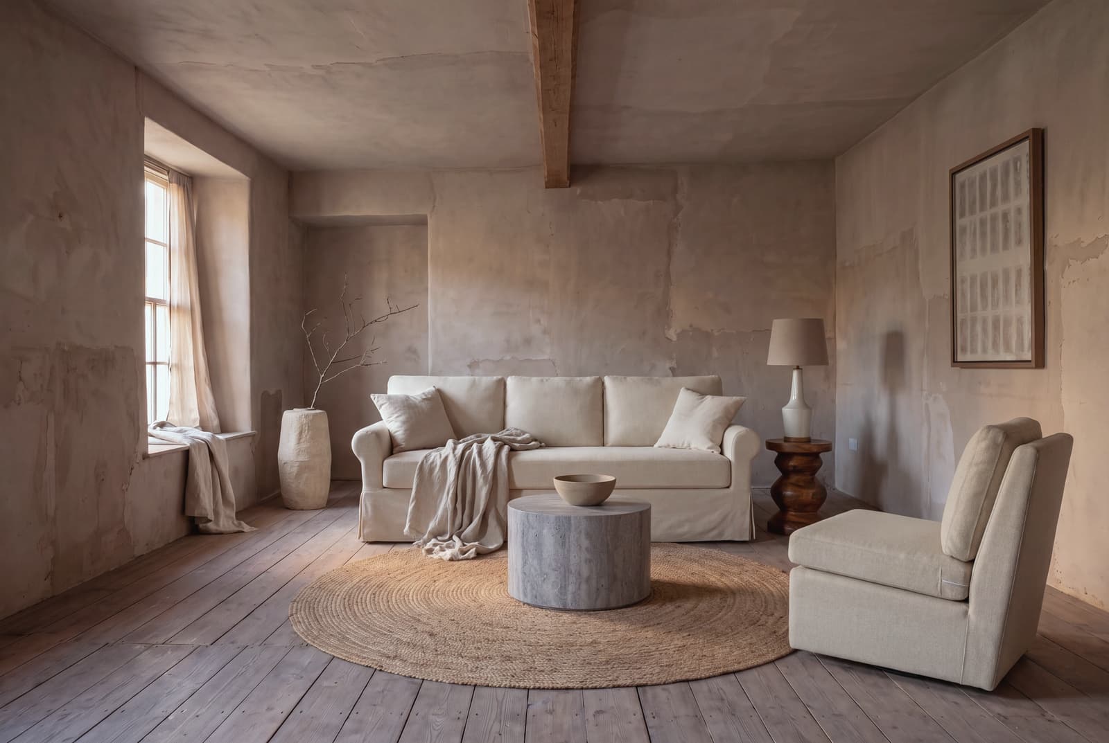 A Wabi-Sabi living room
